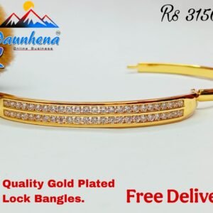 •	High Quality Gold Pleted Lock Bangles For Ladies,
