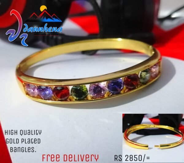 •	High Quality Gold Pleted Lock Bangles For Ladies,