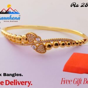 •	High Quality Gold Pleted Lock Bangles For Ladies,