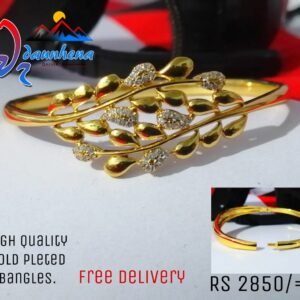•	High Quality Gold Pleted Lock Bangles For Ladies,
