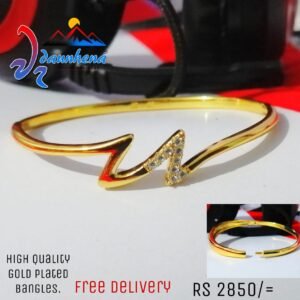 •	High Quality Gold Pleted Lock Bangles For Ladies,