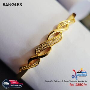 •	High Quality Gold Pleted Lock Bangles For Ladies,
