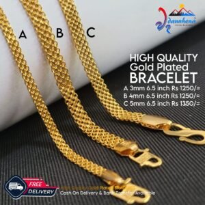 •	High Quality Gold Pleted Bracelet.