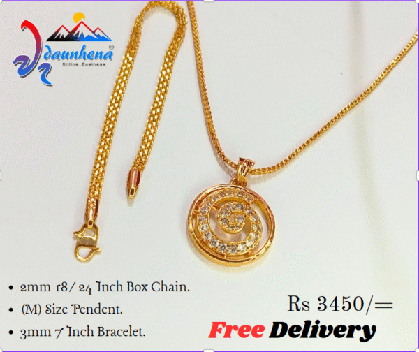 Gold Pleted Jewellery.  Chain/Rings/Bracelet/Pendent/Earrings/ ඉන්දියාණු ස්වර්ණාභරණ.